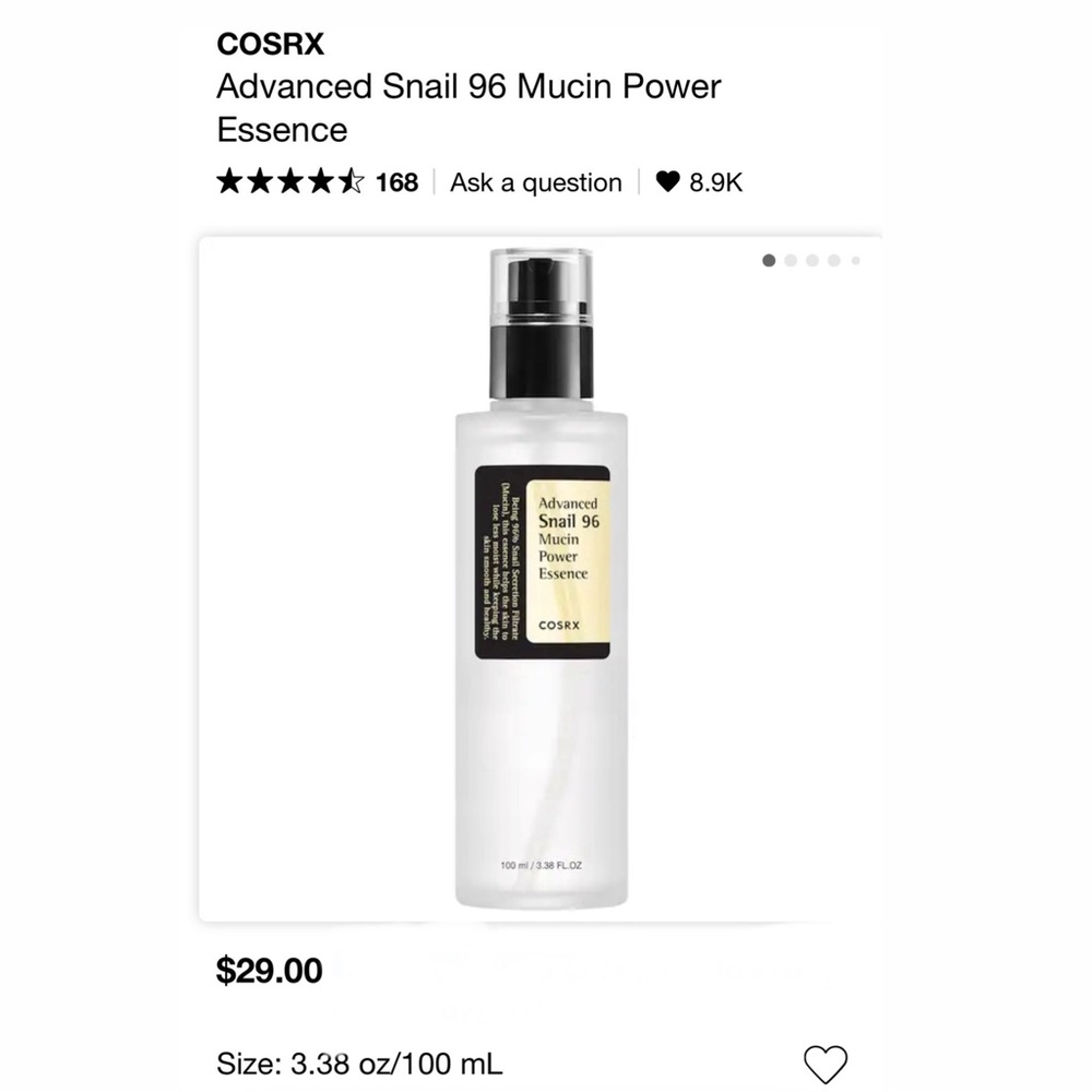 🍒3/$30 NIB COSRX Advanced Snail 96 Mucin Power Essence - Picture 6 of 6
